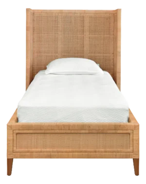 Matthew Izzo Home Dolly Twin Winged Rattan Bedframe