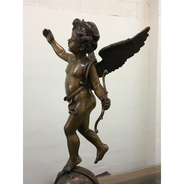 Vintage Bronze Cupid Statue Sculpture Chairish