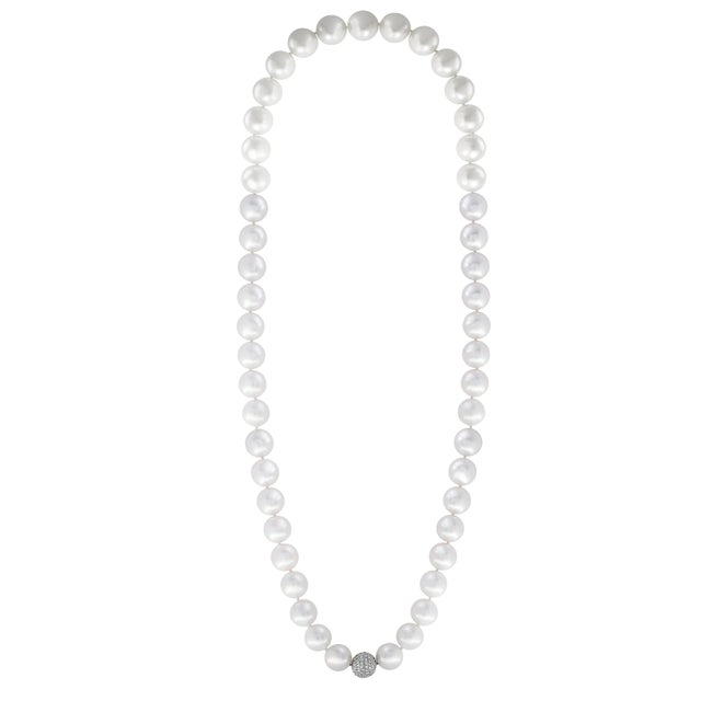 Paul Morelli Flawless South Sea Pearl & 4 Ct Diamond Strand Opera Necklace 36 " For Sale In New York - Image 6 of 8