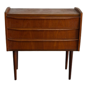 Vintage Danish Teak 3 Drawer Dresser Scandinavian Modern Bedside Table