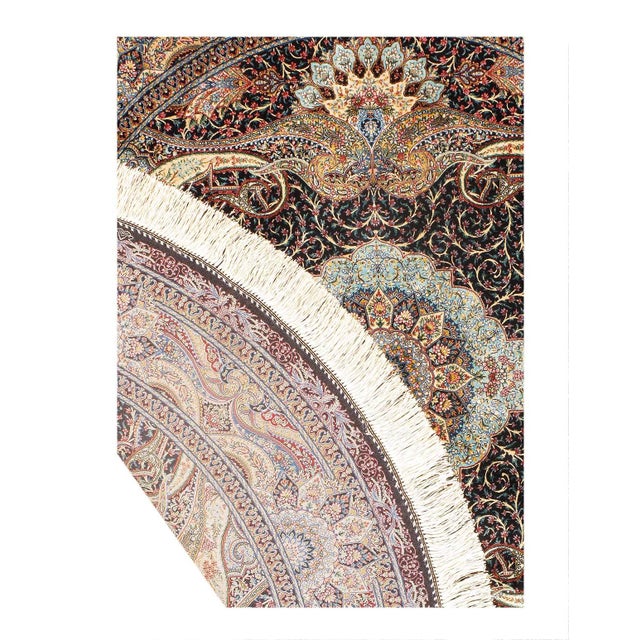 Traditional Pasargad DC Exquisite Design Paris Palace Fine Power Loom v. Silk Round Rug For Sale - Image 3 of 3