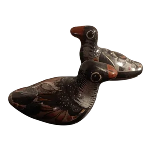 1980s Pair of Tonala Mexican Folk Art Duck Figurines