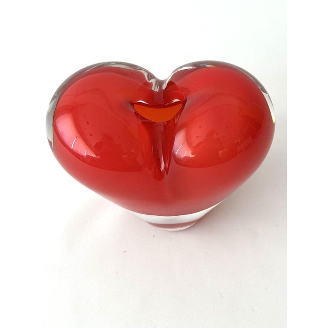 Heavy Red Glass Heart from JS For Sale - Image 6 of 9