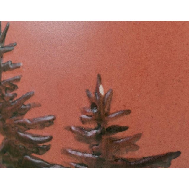 1920s Vase in Glazed Ceramic with Hand-Painted Landscape from Ipsens, Denmark, 1920s For Sale - Image 5 of 8