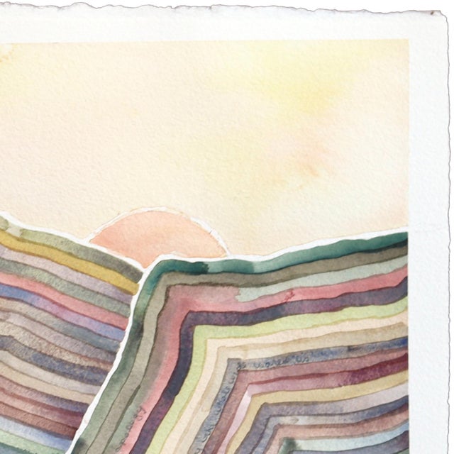 Abstract Malibu Creek - Earthy Abstract Muted Color Mountain Landscape Painting Original Artwork by Heidi Lowell For Sale - Image 3 of 5