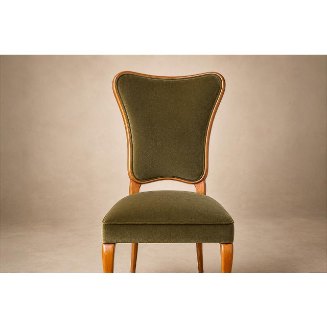 Brazilian Modern Set of Eight Dining Chairs in Pau Marfim and Olive Green Mohair by Giuseppe Scapinelli, 1950s, Brazil For Sale - Image 10 of 18