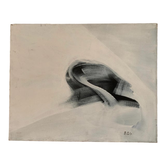 Abstract White and Black Painting Chairish