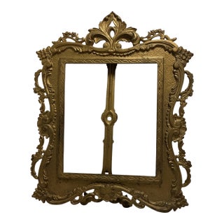 VTG Ornate Brass Metal Floral Scroll Empty Photo Picture Frame No Glass For Sale