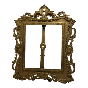 VTG Ornate Brass Metal Floral Scroll Empty Photo Picture Frame No Glass
