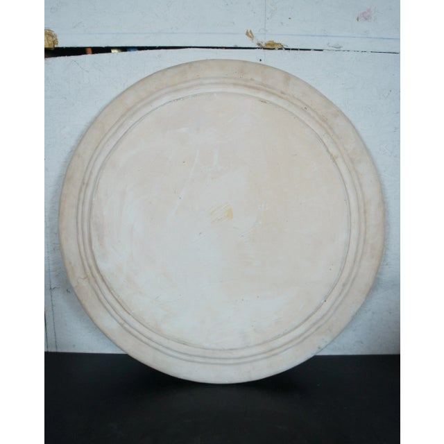 Mid 20th Century Vintage Southwestern Style Chalkware Art Sculpture Charger Plate With Stand For Sale - Image 6 of 12