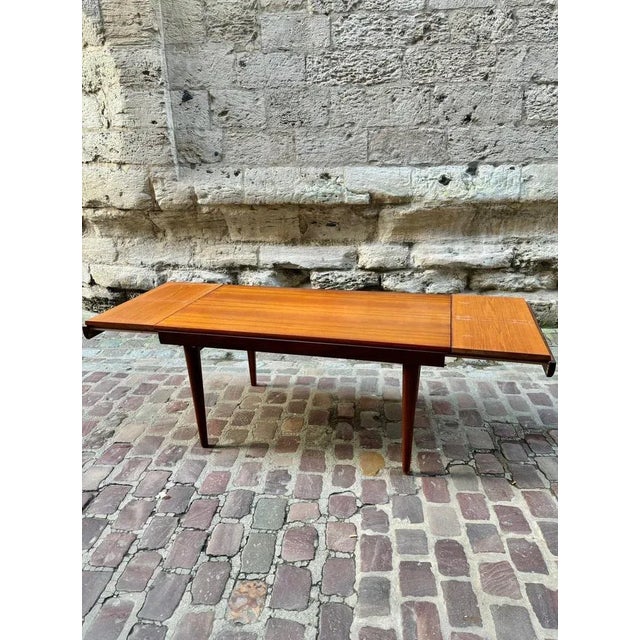 Scandinavian Teak Table with 2 Extensions For Sale - Image 6 of 7