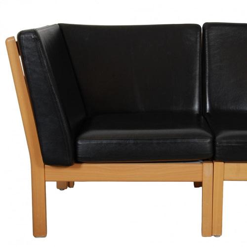 Ge-280 2 Seater Sofa in Black Leather from Hans Wegner For Sale - Image 10 of 18