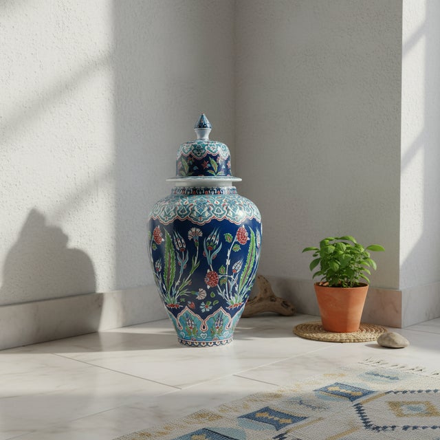 The Sultan of Vases This Handmade Ceramic Grand Shah Vase is the ultimate statement of luxury. At 60 cm, it towers over...