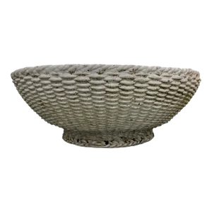Vintage Monumental Basket Weave Cast Concrete Planter