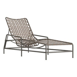 Brown Jordan Kantan Aluminum Suncloth Chaise Lounge, Mica frame with Mica fabric For Sale