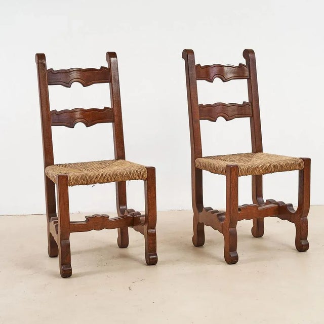 Set of Oak Chairs For Sale - Image 9 of 9