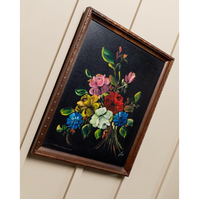 Italian Artist, Flower Bouquet, 1960s, Oil Painting, Framed For Sale - Image 7 of 12