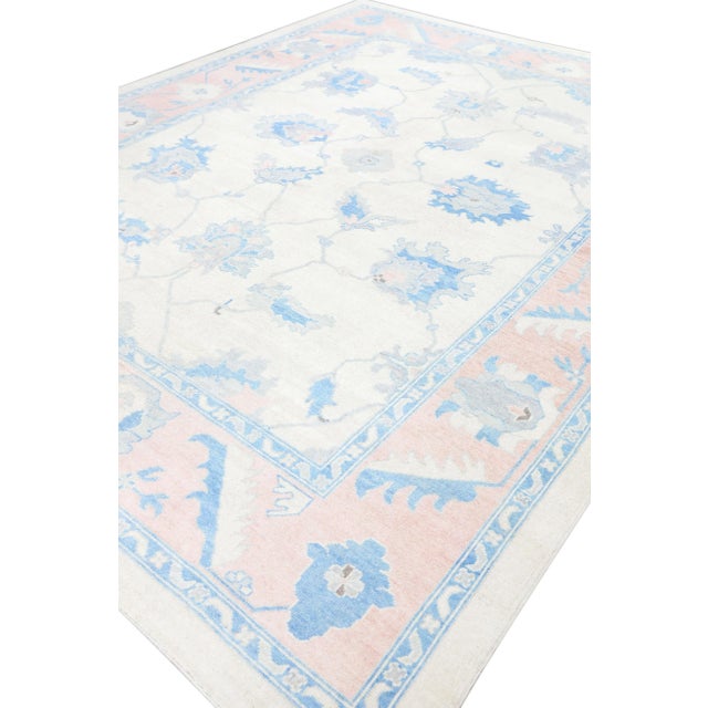 Cream Modern Turkish Oushak Rug 10'1" x 12'11" For Sale - Image 8 of 10