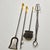 Black Iron and Polished Brass Neoclassical Fireplace Grooming Tools - Set of 5 For Sale In Palm Springs - Image 6 of 13