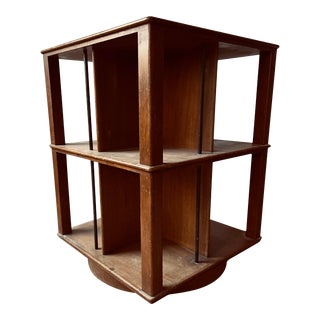 1950s Edward Wormley for Dunbar Rotating Bookcase Bookshelf Side Table For Sale