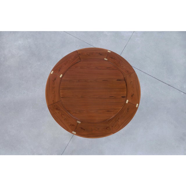 Wood Danish Modern Expanding “Flip-Flap” Dining Table by Dyrlund, 1960s For Sale - Image 7 of 11