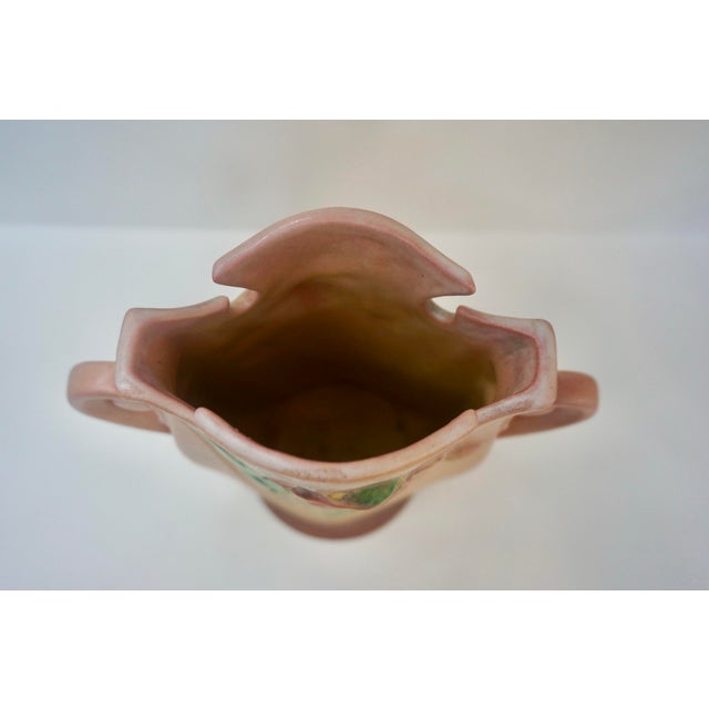 Mid-Century Modern Roseville "Poppy" Two-Handled Vase (Pattern 870-6") For Sale - Image 3 of 5