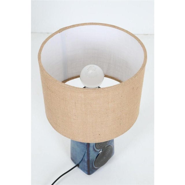 Black Mid-Century Danish Modern Ceramic Table Lamp by Einar Johansen for Søholm, 1960s For Sale - Image 8 of 17