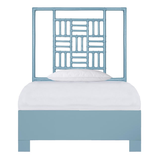 Finn Platform Bed Twin - Pool Blue For Sale