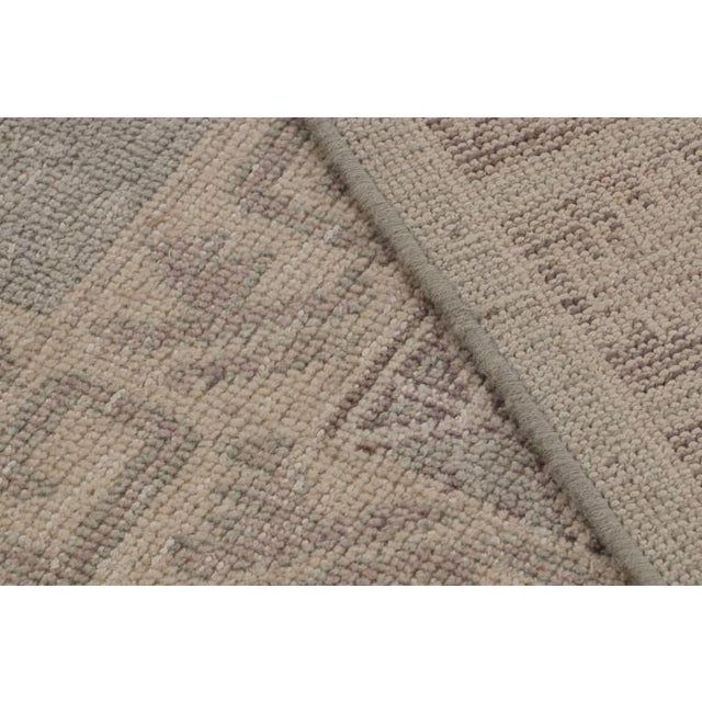 Tribal Rug & Kilim’s Tribal Style Rug With Mauve and Pastel Blue Geometric Patterns For Sale - Image 3 of 7