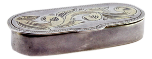 Silver Pill Box with Floral Motifs