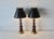 Vintage Turned Wood Brass Table Lamps Mid-Century-a Pair For Sale In Miami - Image 6 of 14