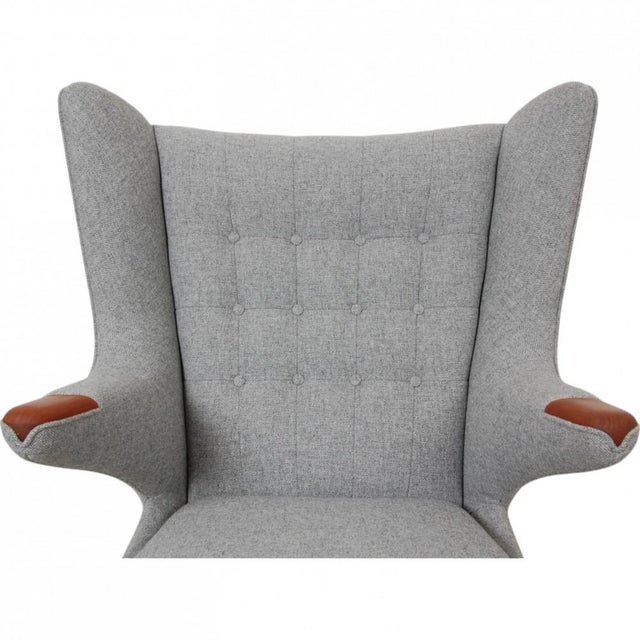 Papa Bear Chair in Grey Hallingdal Fabric by Hans Wegner, 1970s For Sale - Image 6 of 18