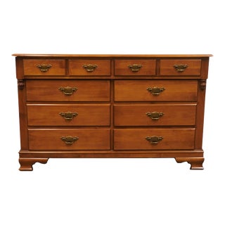 Tell City Solid Hard Rock Maple Colonial Early American 54" Double Dresser For Sale