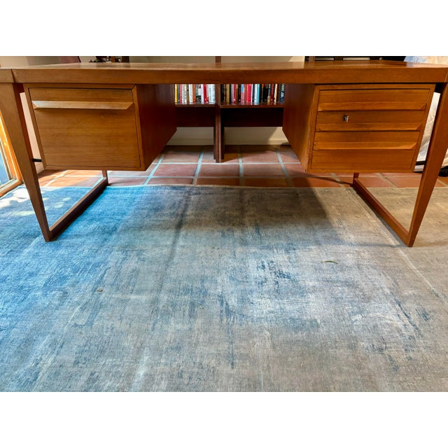 Teak mid-century modern desk, designed by Kai Kristiansen for Feldballes Møbelfabrik.