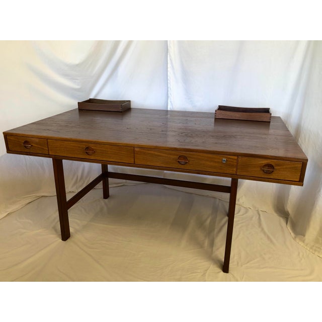 Mid 20th Century Signed Peter Lovig Nielsen Flip-Top Executive Desk For Sale - Image 11 of 12