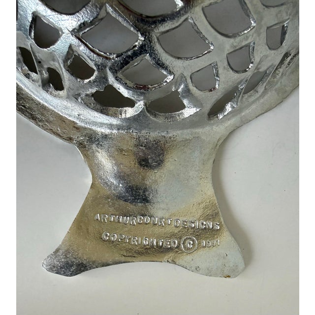 1981 Arthur Court Figurative Fish Serving Bowl With Pyrex Glass Insert For Sale - Image 11 of 11