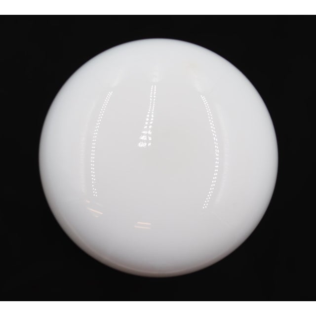 Metal Pair of Vintage Round Milk Glass Door Knobs For Sale - Image 7 of 7