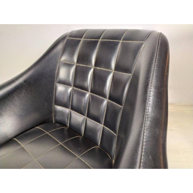Black Set of Vintage Black Skai Armchairs, 1960s For Sale - Image 8 of 18
