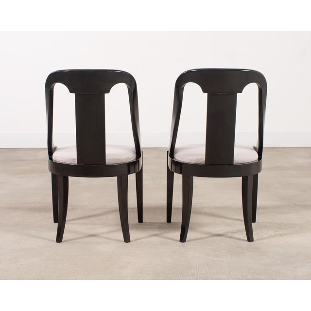 Set of Eight French Art Deco Lacquered Gondola Dining Chairs For Sale - Image 18 of 18