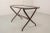 Mid-Century Modern Italian Side Table with Wooden Scissor Frame & Glass Top, 1950s For Sale - Image 3 of 11