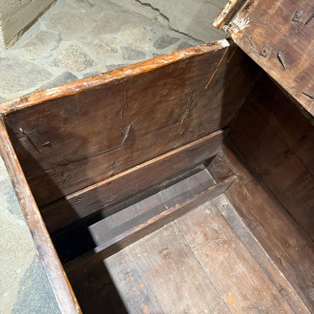 Tibetan Hand Painted Wood Rectangular Monastery Wedding Traveling Chest For Sale - Image 13 of 18