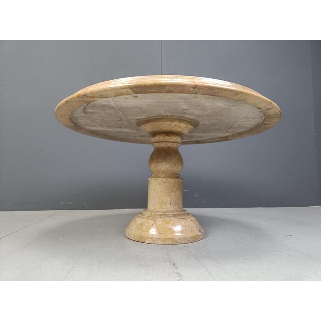 Vintage Italian Round Marble Coffee Table, 1960s For Sale - Image 6 of 11