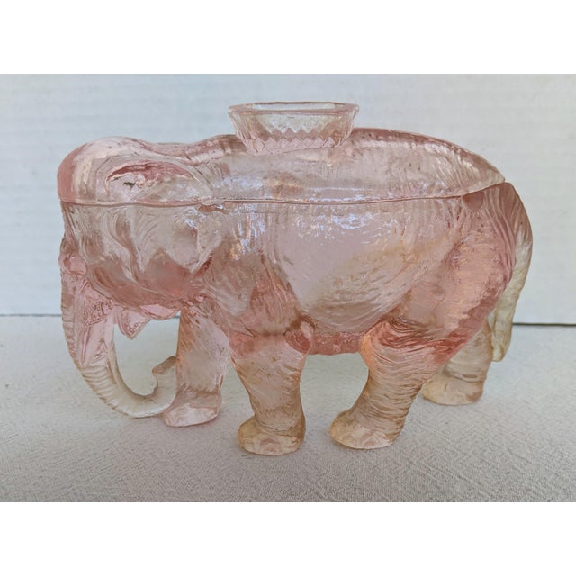 Vintage 1920s Pink Depression Glass Lidded Elephant Trinket Dish Chairish