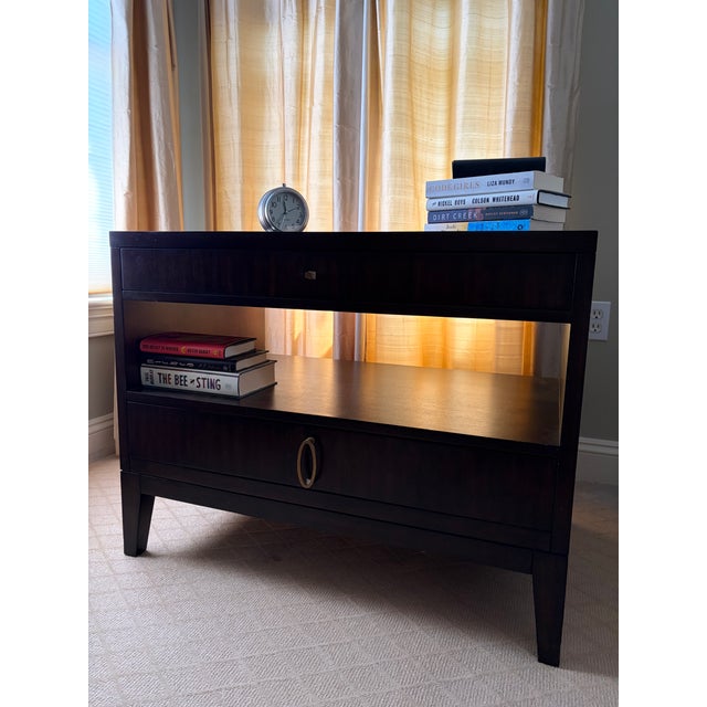 Two beautiful and functional mahogany nightstands from designer Barbara Barry for Baker Furniture. Purchased from Baker in...