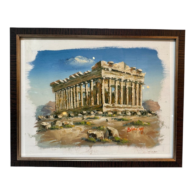 Greek Artwork of the Parthenon, Signed For Sale