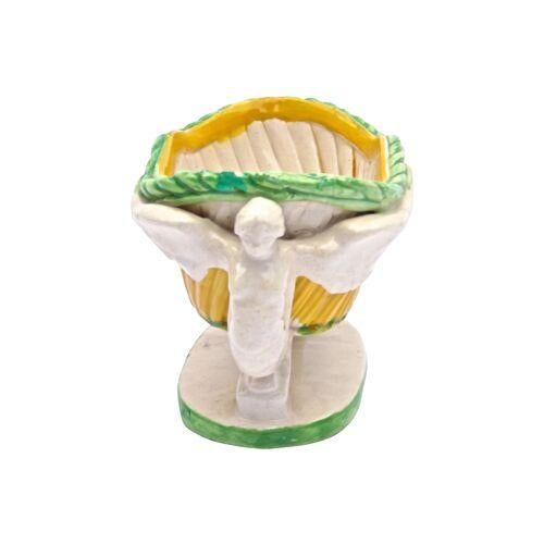 Italian Antique Winged Caryatid & Floral Basket Cachepot For Sale - Image 3 of 5