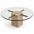 Vintage Round Travertine and Brass Coffee Table with Glass Top For Sale - Image 4 of 7