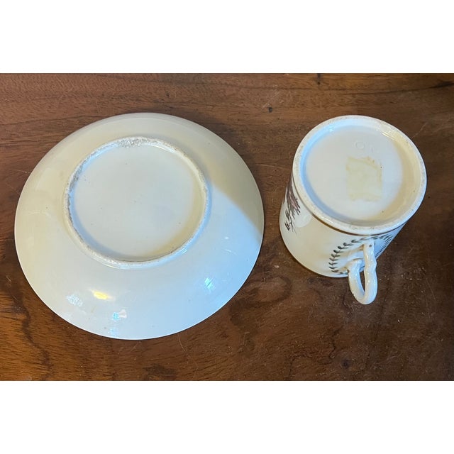 Antique 18th Century Italian Doccia Porcelain Coffee Can Cup and Saucer, Circa 1790 For Sale - Image 11 of 11