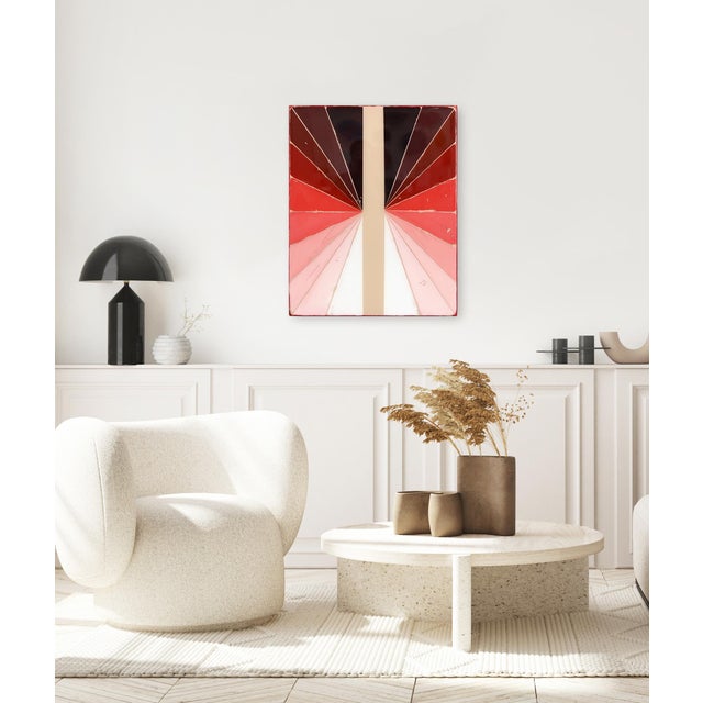 Red Wiggle Room 24 - Modern Resin Minimalist Red Tone Gradient Abstract Original Artwork by Ricky Hunt For Sale - Image 8 of 9