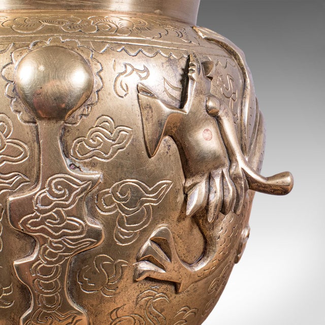 Antique Flower Urn, Oriental, Bronze, Dragon Motif, Posy Vase, Victorian, c.1900 For Sale - Image 9 of 10